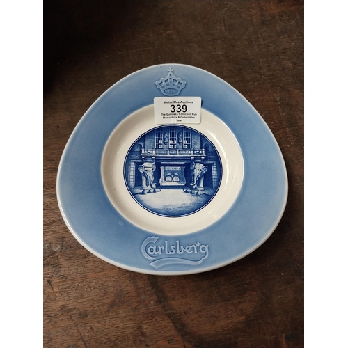 339 - Carlsberg ashtray. { 3 cm H x 16 cm Dia.}.