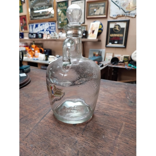 355 - Paddy Old Irish Whiskey glass decanter. {21 cm H x 11 cm Dia.}.