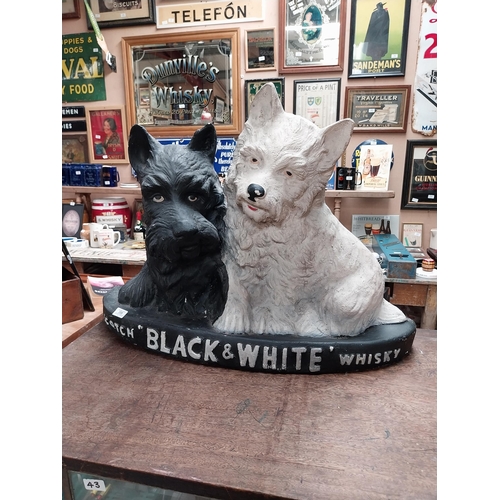 359 - Very rare Black and White whiskey composition advertising window display models of Scottie Dogs. {56... 