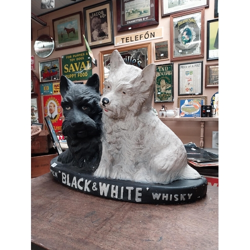 359 - Very rare Black and White whiskey composition advertising window display models of Scottie Dogs. {56... 