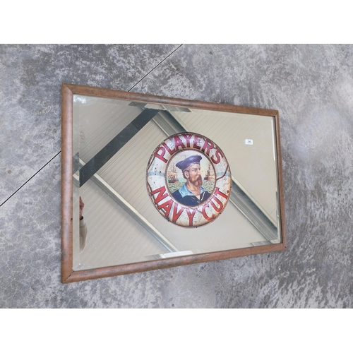 360 - Player's Navy Cut Cigarettes framed advertising mirror. {88 cm H x 97 cm W}.