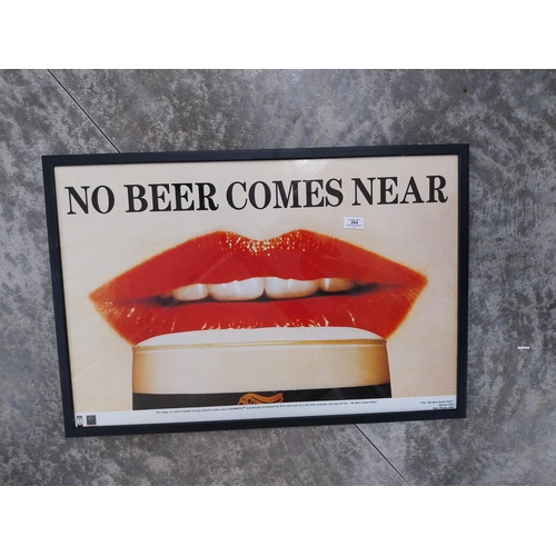 364 - No Beer Comes Near framed Guinness advertising print. {54 cm H x 80 cm W}.