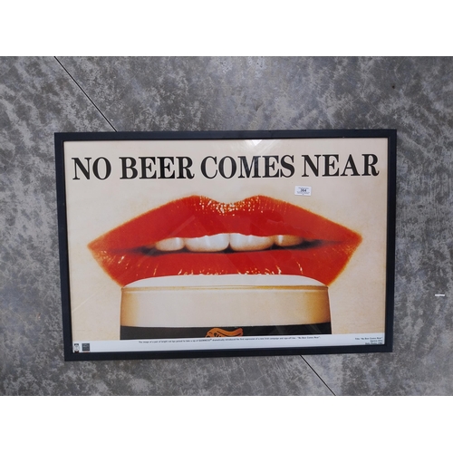 364 - No Beer Comes Near framed Guinness advertising print. {54 cm H x 80 cm W}.