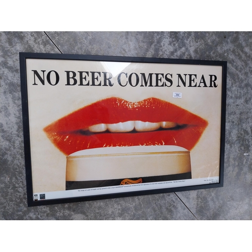 364 - No Beer Comes Near framed Guinness advertising print. {54 cm H x 80 cm W}.