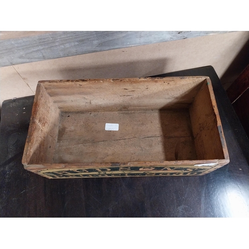 370 - Hudson's Extract Soap wooden advertising crate. {15 cm H x 40 cm W x 20 cm D}.