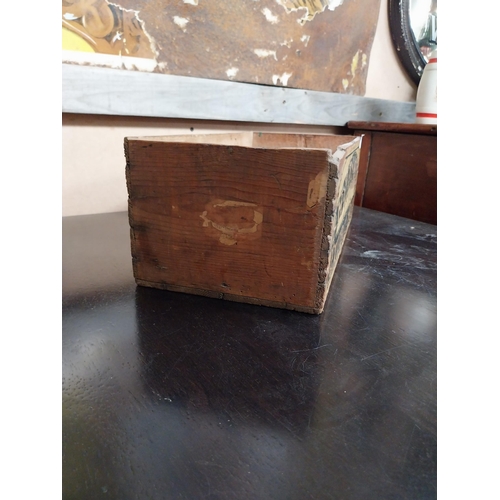 370 - Hudson's Extract Soap wooden advertising crate. {15 cm H x 40 cm W x 20 cm D}.