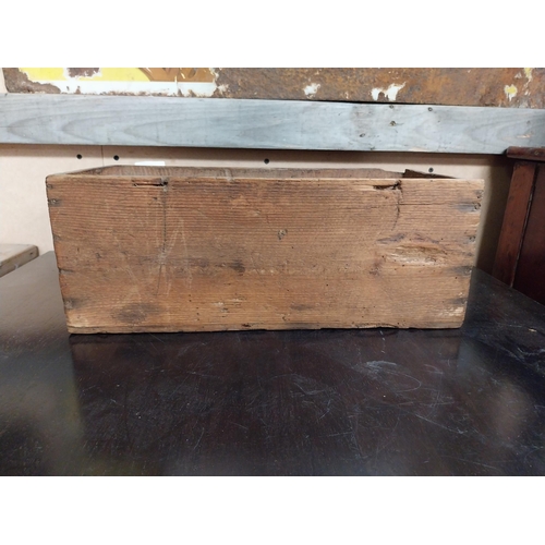 370 - Hudson's Extract Soap wooden advertising crate. {15 cm H x 40 cm W x 20 cm D}.