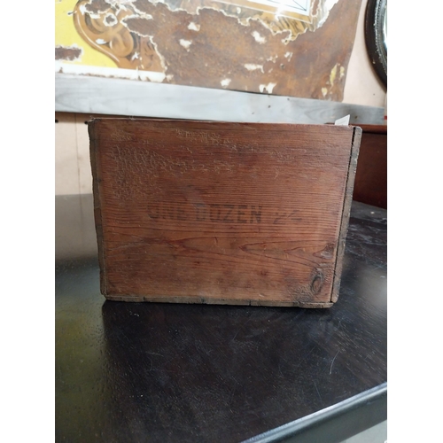 371 - Ellman's Embrocation wooden advertising crate. {16 cm H x 49 cm W x 22 cm D}.