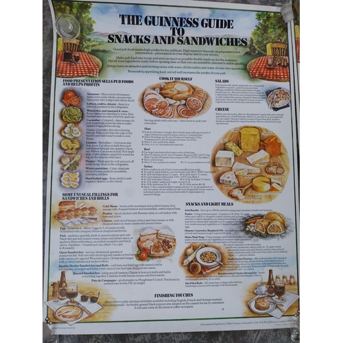 381 - Two Guinness Guide to Snacks and Sandwiches advertising posters. {55 cm H x 43 cm W}.