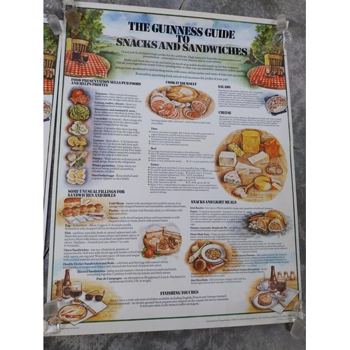 381 - Two Guinness Guide to Snacks and Sandwiches advertising posters. {55 cm H x 43 cm W}.