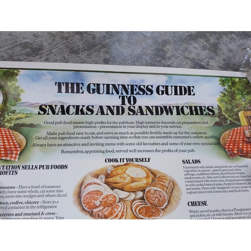 381 - Two Guinness Guide to Snacks and Sandwiches advertising posters. {55 cm H x 43 cm W}.