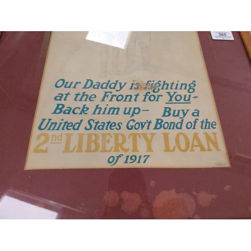 385 - Framed WWI Our Daddy is Fighting For You At The Front Buy a United States Gov't Bond advertising pri... 