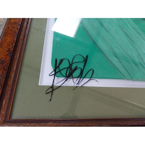 386 - Framed Paul McGrath 1994 World Cup Irish Jersey signed on glass {75 cm H x 83 cm W}.