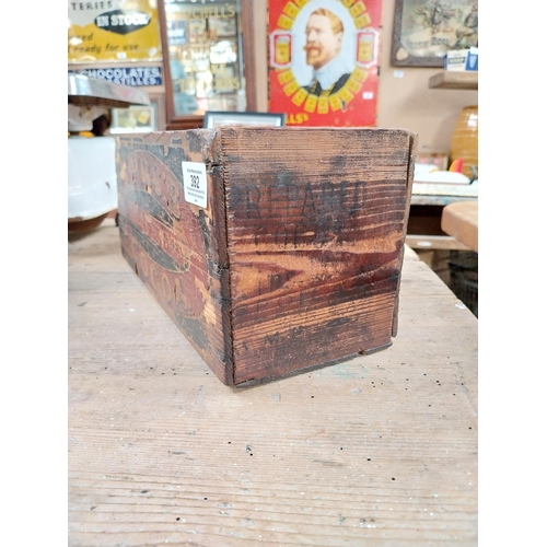 392 - EPPS's Cocoa wooden advertising box. {14 cm H x 31 cm W x 13 cm D}.