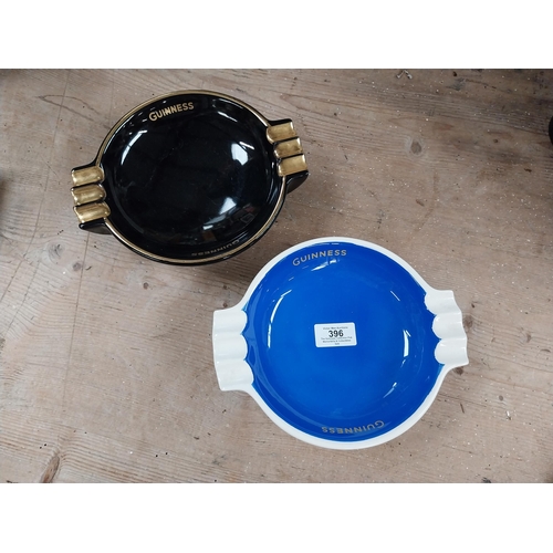 396 - Two ceramic Carltonware Guinness ashtrays. {6 cm H x 22 cm Dia.}