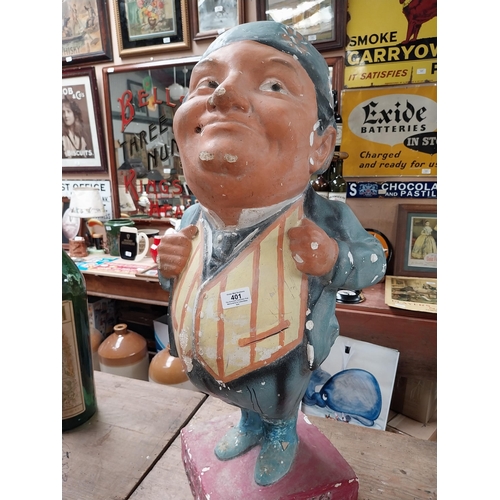 401 - 1920's Copain Cigarettes plaster advertising figure. {81 cm H x 35 cm W x 34 cm D}.