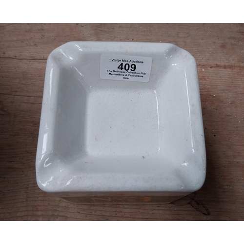 409 - Player's No 3 Cigarettes Arklow ceramic advertising ashtray. {10 cm H x 11 cm W}.