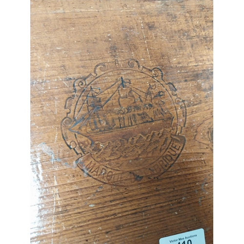 410 - Amidon de Riz wooden advertising box. {15 cm H x 45 cm W x 26 cm D}.