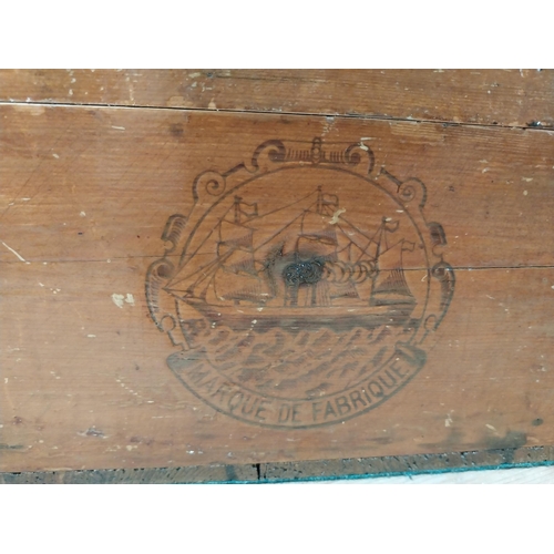 410 - Amidon de Riz wooden advertising box. {15 cm H x 45 cm W x 26 cm D}.