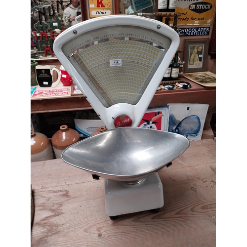 414 - 1950's Berkel Grocer's Scales {62 cm H x 39 cm W x 31 cm D}.