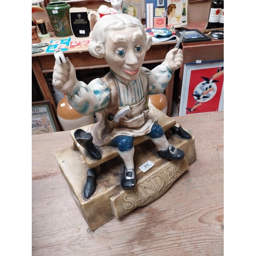 415 - Sandler of Boston Ruberoid Cobbler advertising figure. {46 cm H x 33 cm W x 20 cm D}