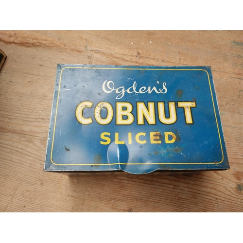 417 - Ogden's Cobnut Sliced Tobacco advertising tin. {12 cm H x 22 cm W x 15 cm D}.