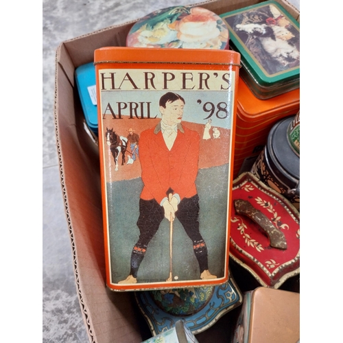 422 - Box of thirteen old advertising tins - various soap powders and Chocolate.