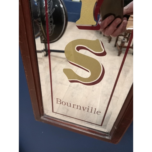 441 - Cadburys Bournville bevelled advertising mirror {H 113cm x W 26cm x D 4cm }. - NOT AVAILABLE TO VIEW... 