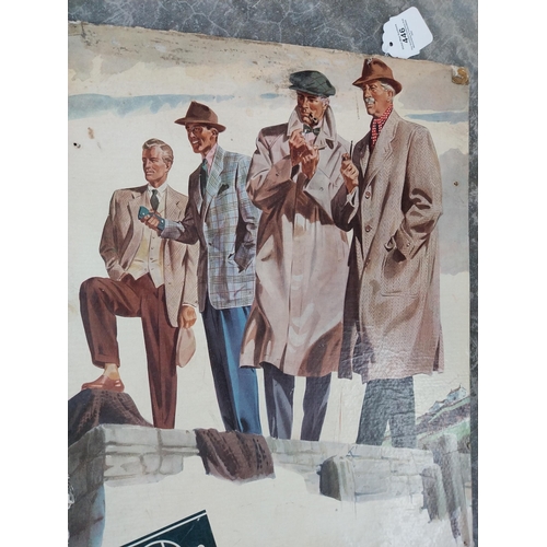 446 - Dunlop Clothing Signature of Style cardboard showcard. {50 cm H x 37 cm W}.