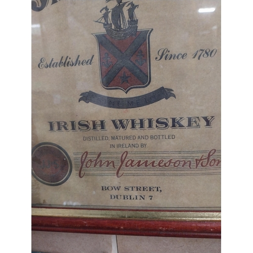 45 - Jameson Irish Whiskey framed advertising print. {24 cm H x 29 cm W}.