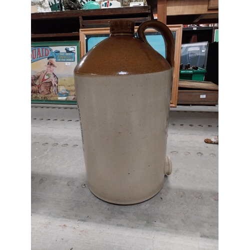 453 - Three gallon stoneware whiskey flagon Portsdown and South Hants. {51 cm H x 25 cm Dia.}.