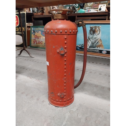 454 - 1940's Waterloo Fire Extinguisher. {54 cm H x 17 cm Dia.}