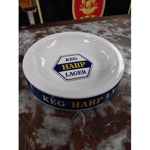 459 - Harp Lager Wade ceramic ashtray {4 cm H x 15 cm W x 15 cm D}  and Bulmers Woodpecker Cider Wade cera... 