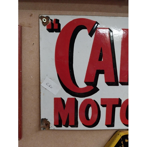 46 - Carburine Motor Spirit enamel advertising sign. {21 cm H x 61 cm W}.