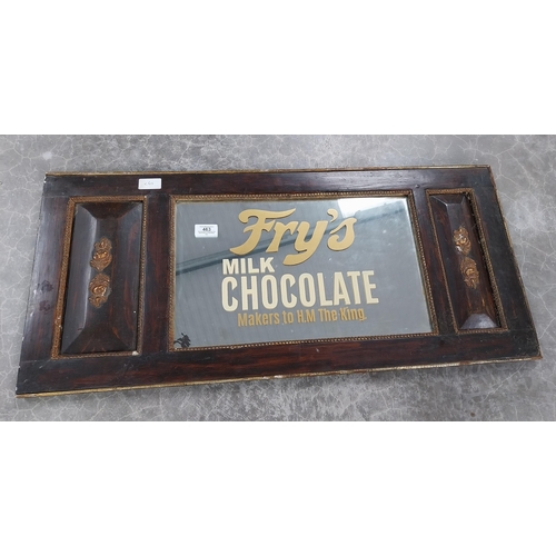 463 - Framed Fry's Milk Chocolate advertising mirror. {37 cm H x 81 cm W}.