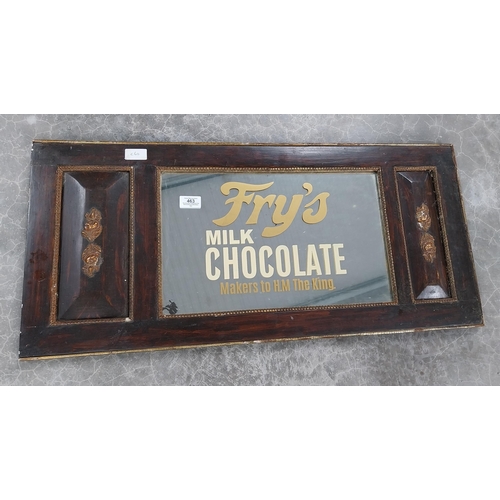 463 - Framed Fry's Milk Chocolate advertising mirror. {37 cm H x 81 cm W}.