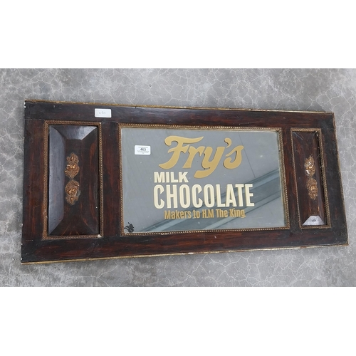 463 - Framed Fry's Milk Chocolate advertising mirror. {37 cm H x 81 cm W}.