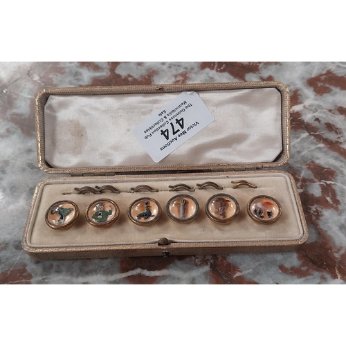 474 - Guinness Cuff links set in box. {2 cm H x 12 cm W x 4 cm D}.