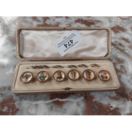 474 - Guinness Cuff links set in box. {2 cm H x 12 cm W x 4 cm D}.