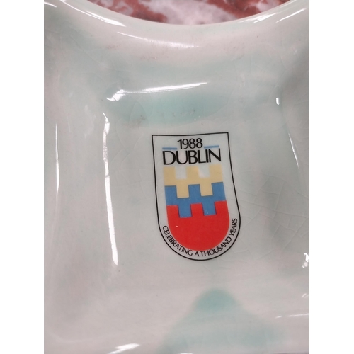 475 - Irish Stoneware Connemara Dublin Millennia commemorative ashtray. {5 cm H x 8 cm W x 8 cm D}, Schwep... 