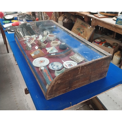 479 - 19th C. glass and mahogany shop display counter. {20 cm H x 107 cm  W x 53 cm D}.