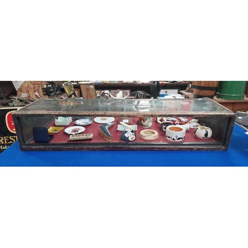 479 - 19th C. glass and mahogany shop display counter. {20 cm H x 107 cm  W x 53 cm D}.