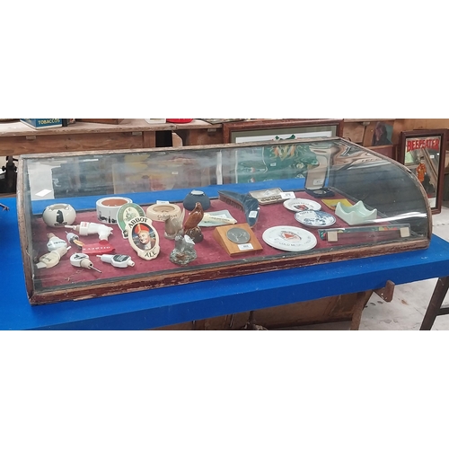 479 - 19th C. glass and mahogany shop display counter. {20 cm H x 107 cm  W x 53 cm D}.