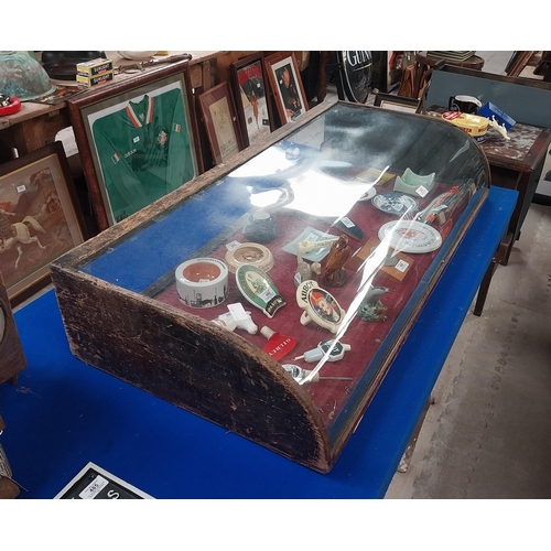 479 - 19th C. glass and mahogany shop display counter. {20 cm H x 107 cm  W x 53 cm D}.