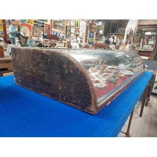 479 - 19th C. glass and mahogany shop display counter. {20 cm H x 107 cm  W x 53 cm D}.