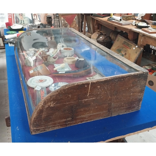 479 - 19th C. glass and mahogany shop display counter. {20 cm H x 107 cm  W x 53 cm D}.