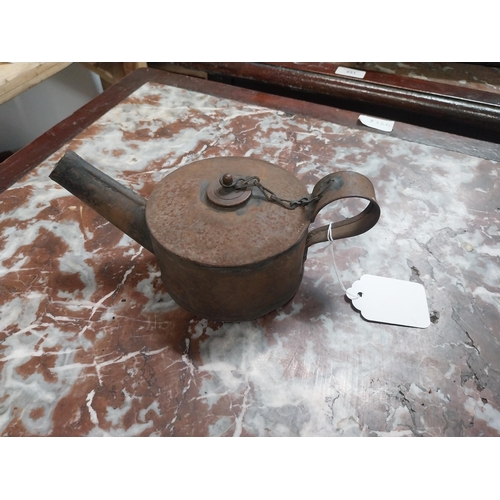 483 - Great Northern Railway metal oil can. {8 cm H x 20 cm W x 10 cm D}.