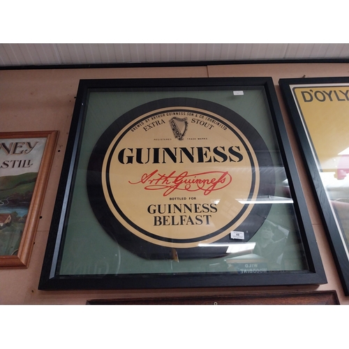 49 - Guinness Belfast framed Advert. {77 cm H x 76 cm W}.