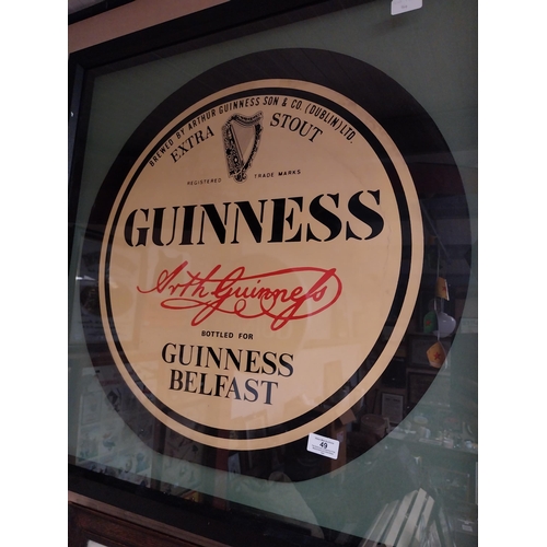 49 - Guinness Belfast framed Advert. {77 cm H x 76 cm W}.