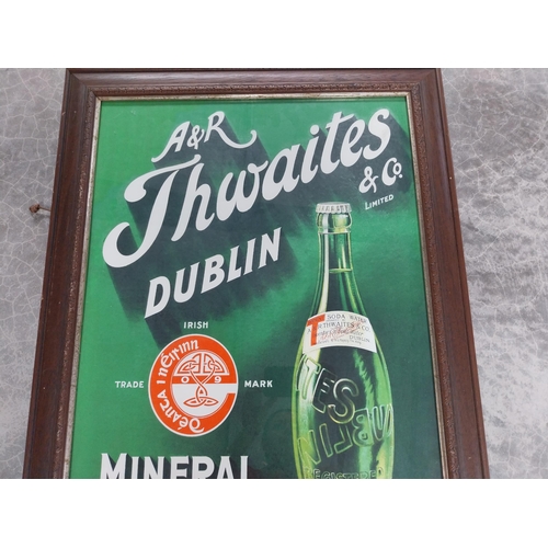 506 - A&R Thwaites & Co. Dublin Mineral Waters framed advertising print {84 cm H x 61 cm W}.